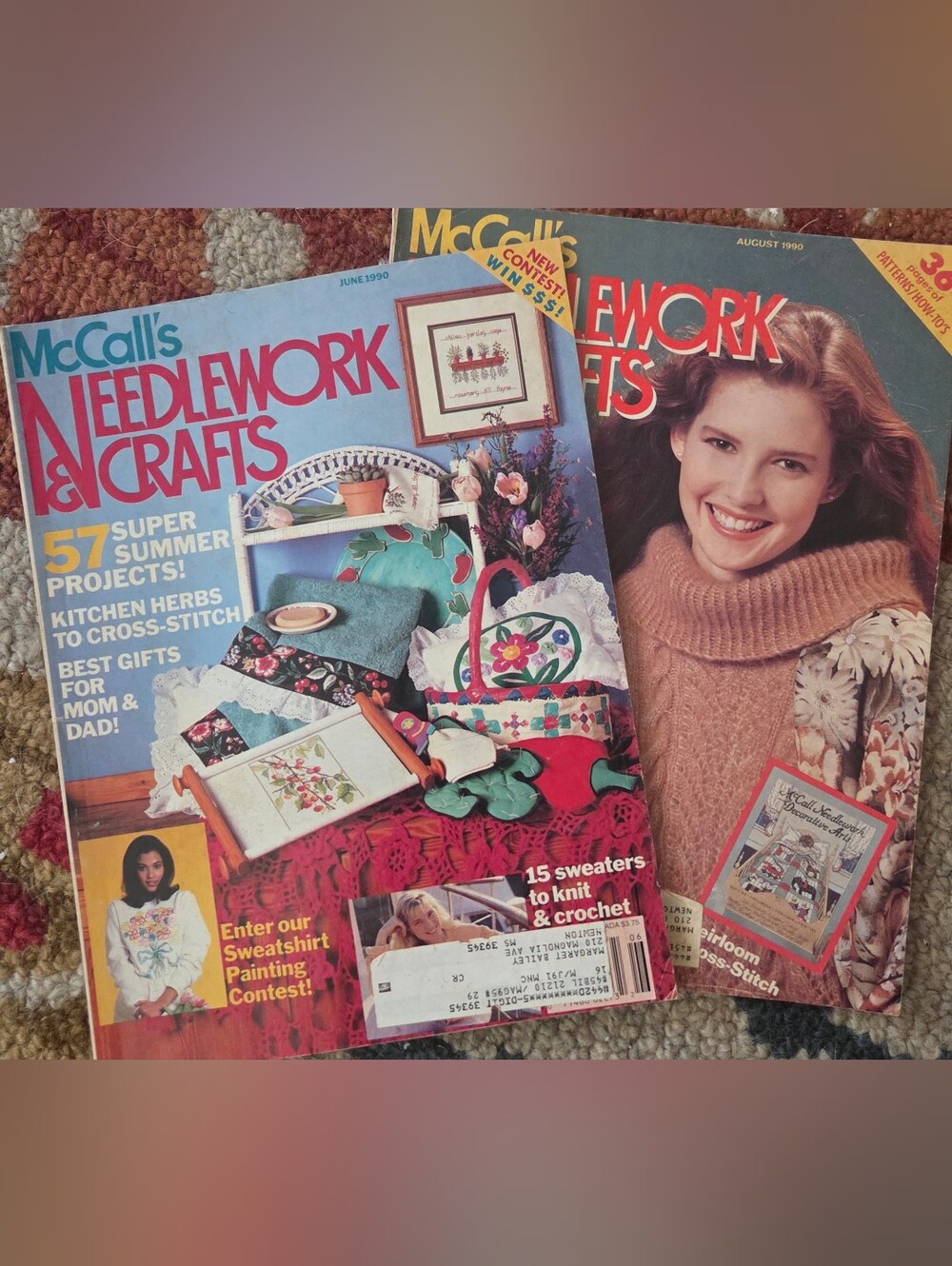 Vintage 80s Needlecraft  magazines set of 2 #crossstitch #Needlepoint #crochet #